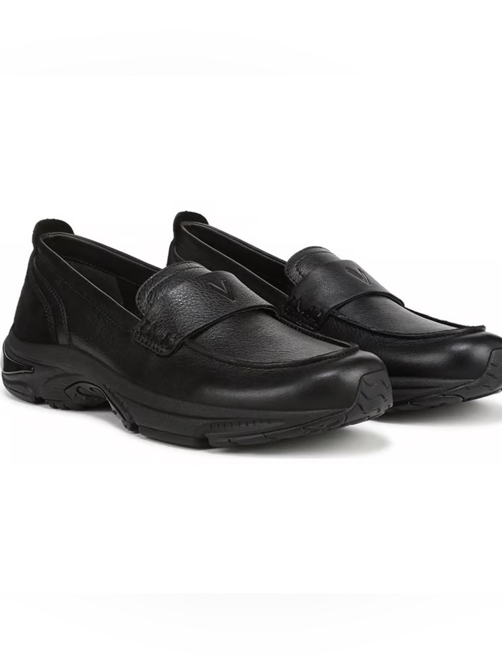 Vionic Black Leather Slip-On Comfort Loafers
